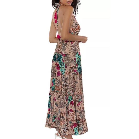 Raga Anthropologie / Sapana Maxi Dress / Boho Sexy Floral Maxi Dress - Picture 3 of 4